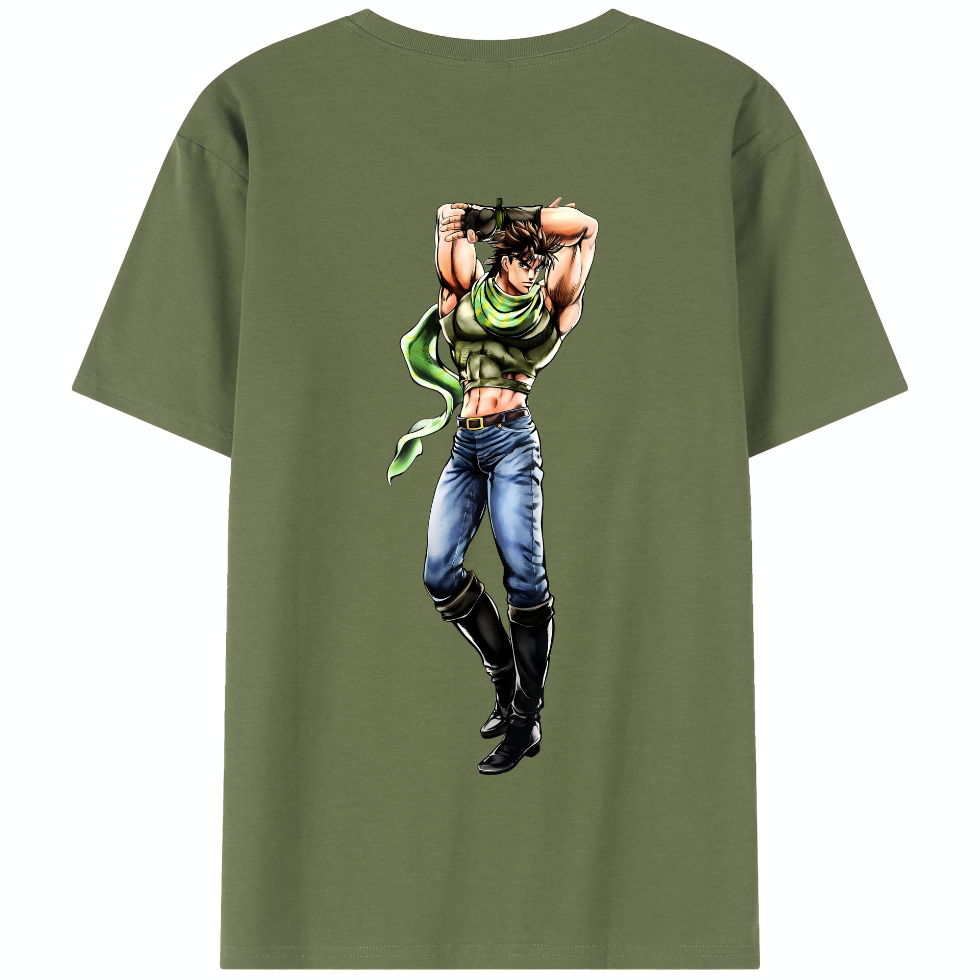 （画像用） ジョジョの奇妙な冒険 ジョセフ?ジョースター JoJo's Bizarre Adventure Joseph Joestar 綿100％半袖Tシャツ（背面プリント）